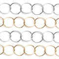 Chaîne plate ronde en argent sterling et or jaune plaqué de 13 mm – lot de 1,5 m (60 pouces) - Plaqué or jaune