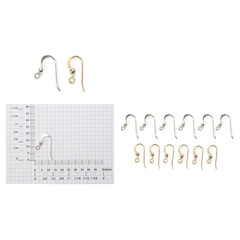 Sterling Silver & Yellow Gold Filled Shepherd Hook with Bead Only - Packs of 12 - Otto Frei