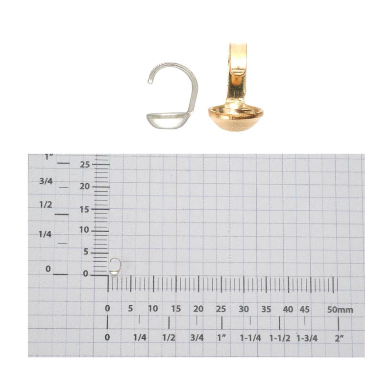 Sterling Silver & Yellow Gold Filled Single Cup Bead Tips Small - Packs of 12 - Otto Frei