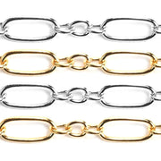 Sterling Silver & Yellow Gold Filled Small Cable Long & Short Chain - 5 Ft. (60 Inch) Pack - Otto Frei