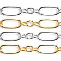 Argento sterling e oro giallo filled, catena cable piccola a maglie lunghe e corte - confezione da 5 Ft. (60 Inch) - Argento sterling
