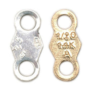 Sterling Silver & Yellow Gold Filled Small Chain Tags - Packs of 12 - Otto Frei