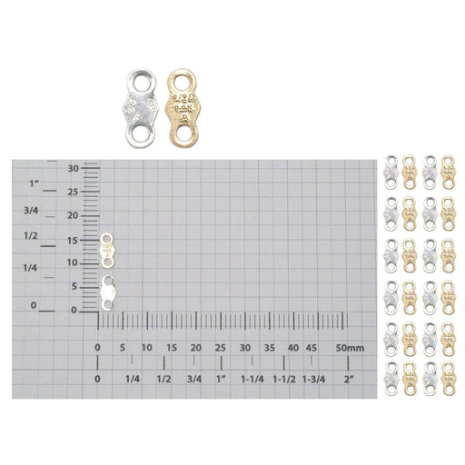 Sterling Silver & Yellow Gold Filled Small Chain Tags - Packs of 12 - Otto Frei