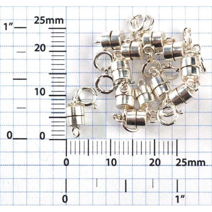 Sterling Silver & Yellow Gold Filled Small Magnetic Clasps with 5 MM Spring Ring - Pack of 3 - Otto Frei
