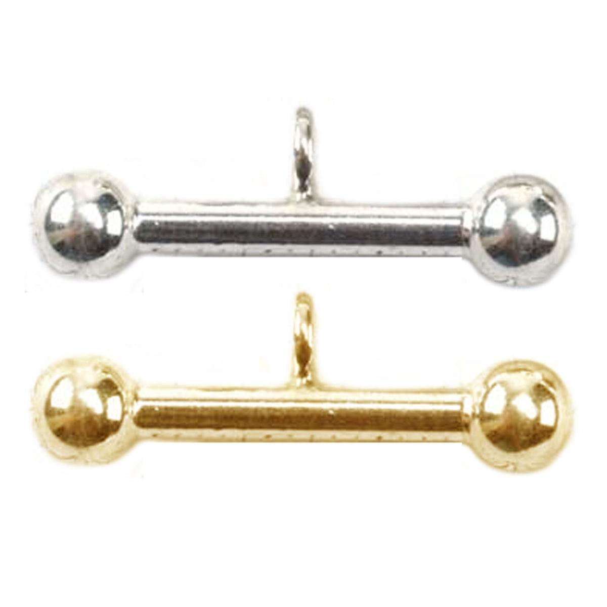 Sterling Silver & Yellow Gold Filled Toggle Bars with Ball Ends ...
