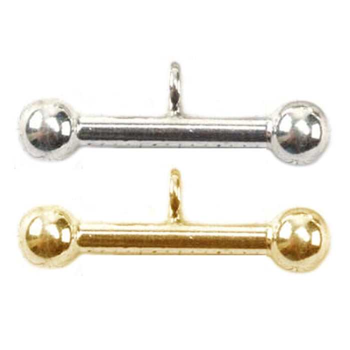 Sterling Silver & Yellow Gold Filled Toggle Bars with Ball Ends - Otto Frei