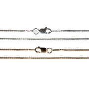 Sterling Silver & YGF 1mm Bead Chain 18" With Lobster Claw Clasps - Otto Frei