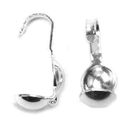 Sterling Silver Bead Tip Large Clamshell - Packs of 12 - Otto Frei