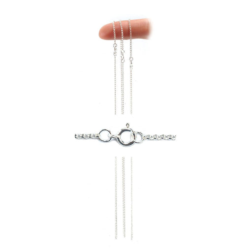Sterling Silver Belcher Rolo Chain 1.4mm  with Spring Ring Clasp-18" Lengths-Pack of 3 - Otto Frei