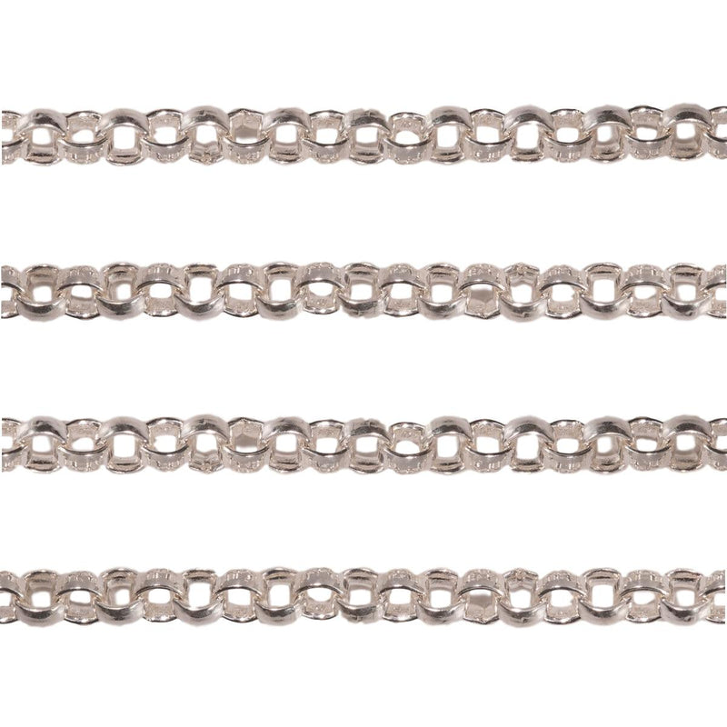 Sterling Silver Belcher Rolo Chain 2.3mm with Lobster Claw Clasp-16-18-22 & 30 Inches - Otto Frei