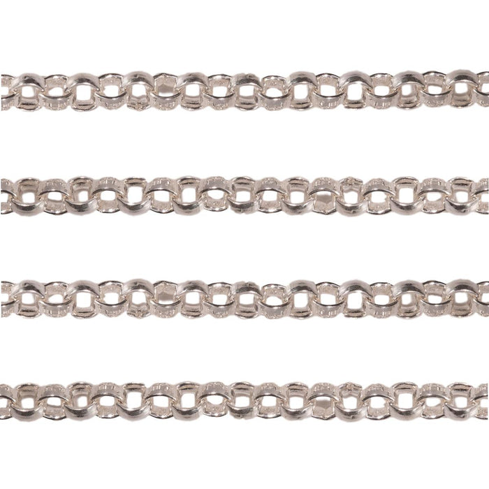 Sterling Silver Belcher Rolo Chain 2.3mm with Lobster Claw Clasp-16-18-22 & 30 Inches - Otto Frei