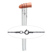 Sterling Silver Black Rhodium Bead Chain 16" or 18" with Spring Ring Clasp-Packs of 3 - Otto Frei