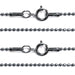 Sterling Silver Black Rhodium Bead Chain 16" or 18" with Spring Ring Clasp-Packs of 3 - Otto Frei