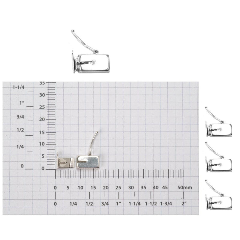 Sterling Silver Box Clasp 5.4x9.8mm - Otto Frei