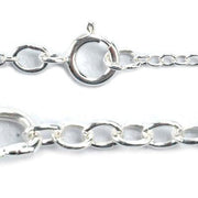 Sterling Silver Cable Chain 2.0mm x 1.4mm with Spring Ring Clasp-18" Lengths-Pack of 3 - Otto Frei