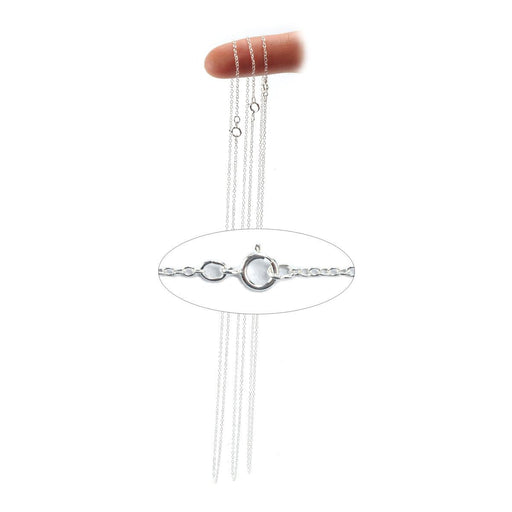 Sterling Silver Cable Chain 2.0mm x 1.4mm with Spring Ring Clasp-18" Lengths-Pack of 3 - Otto Frei
