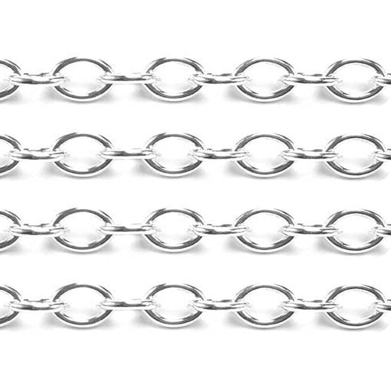Sterling Silver Cable Chain 5.9mm-5 Ft. (60 Inch) Pack - Otto Frei