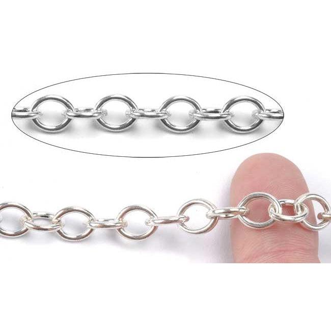 Sterling Silver Cable Chain 7.1mm-5 Ft. (60 Inch) Pack - Otto Frei