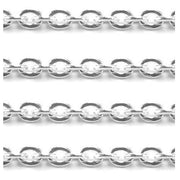 Sterling Silver Cable Flat Chain 2.5mm-5 Ft. (60 Inch) Pack - Otto Frei