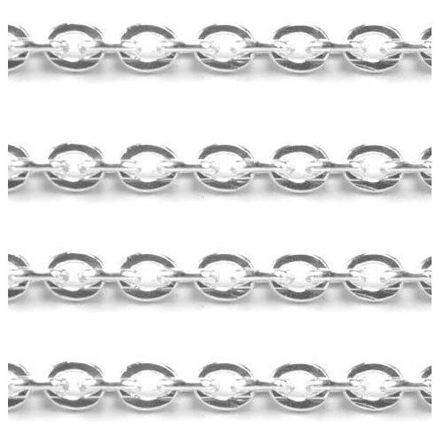 Sterling Silver Cable Flat Chain 2.5mm-5 Ft. (60 Inch) Pack - Otto Frei