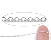 Sterling Silver Cable Flat Chain 2.5mm-5 Ft. (60 Inch) Pack - Otto Frei