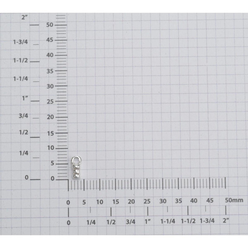 Sterling Silver Cast Crimp End Cap with Ring 1.2mm ID - Pack of 12 - Otto Frei