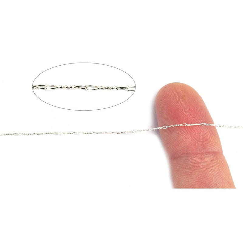 Sterling Silver Chain 0.7mm Twist With Loops-5 Ft. (60") Pac - Otto Frei