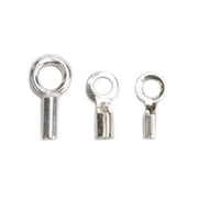 Sterling Silver Crimp End Caps with Ring - Packs of 12 - Otto Frei