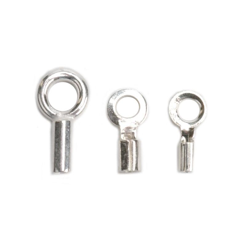 Sterling Silver Crimp End Caps with Ring - Packs of 12 - Otto Frei