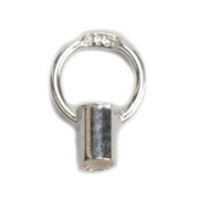 Sterling Silver Crimp Endcap with Large Ring - Pack of 12 - Otto Frei