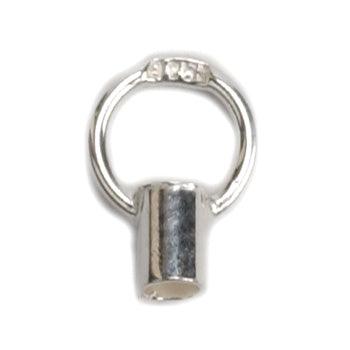 Sterling Silver Crimp Endcap with Large Ring - Pack of 12 - Otto Frei