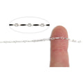 Chaîne en argent sterling avec barre marquise martelée et deux anneaux, 8,2 mm, 5 pi (60 po), lot