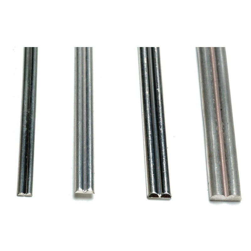 Sterling Silver Double Half-Round Wire-12" Lengths - Otto Frei