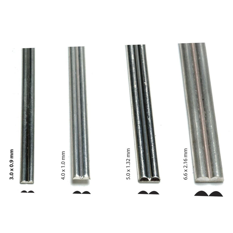 Sterling Silver Double Half-Round Wire-12" Lengths - Otto Frei