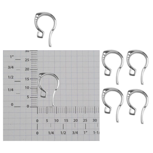 Sterling Silver Earwire With Open Holes - Pack of 4 - Otto Frei