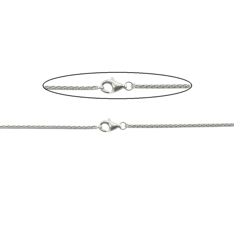 Sterling Silver Finished Wheat Chain 1.45mm with Lobster Claw Clasp - 18" Lengths - Otto Frei