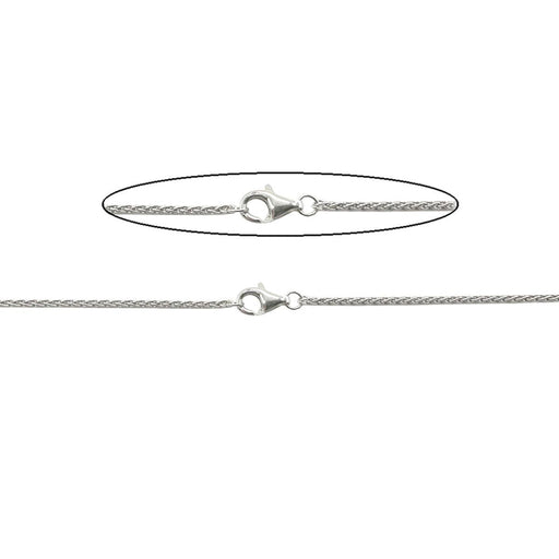 Sterling Silver Finished Wheat Chain 1.45mm with Lobster Claw Clasp - 18" Lengths - Otto Frei