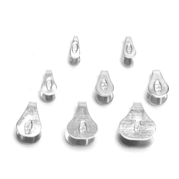 Sterling Silver Flat Chain End Caps - Packs of 12 - Otto Frei