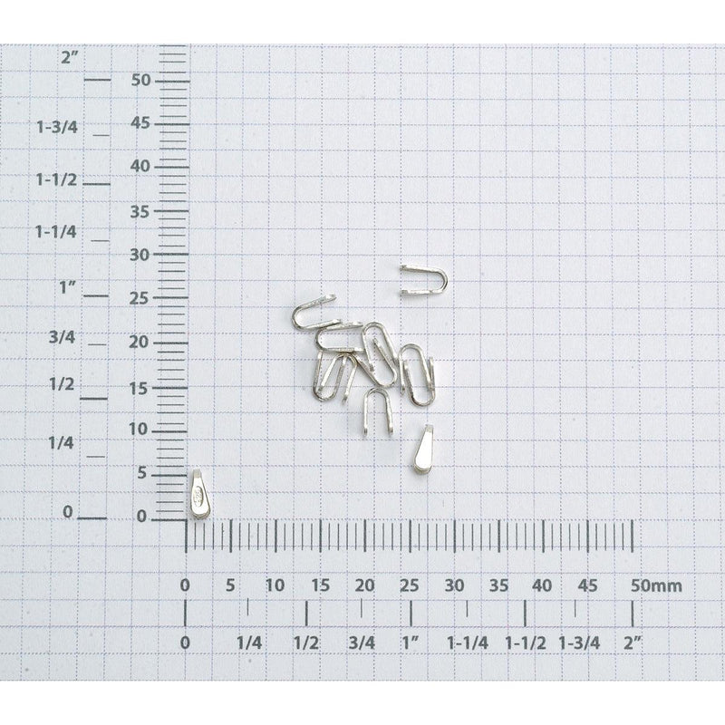 Sterling Silver Flat Chain End Caps - Packs of 12 - Otto Frei