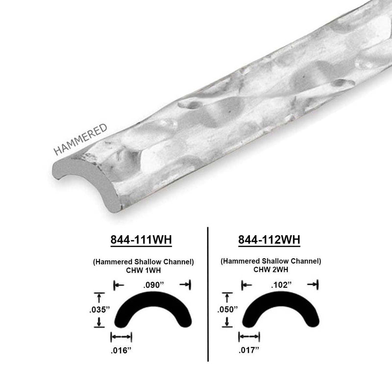 Sterling Silver Hammered Shallow Channel Plain Wire 12" Lengths - Otto Frei