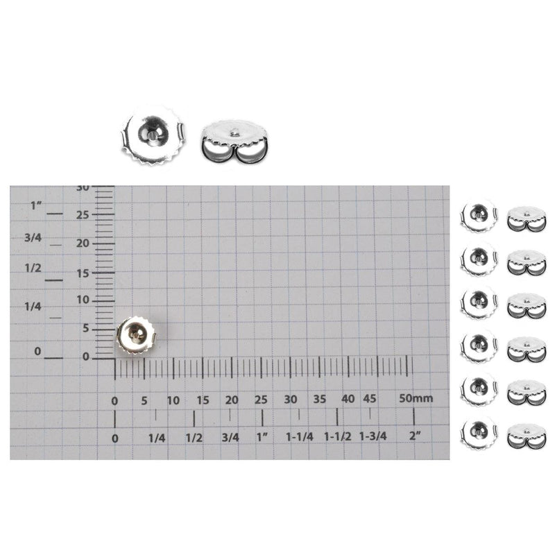 Sterling Silver Heavyweight 7mm Friction Earring Backs - Pack of 12 - Otto Frei