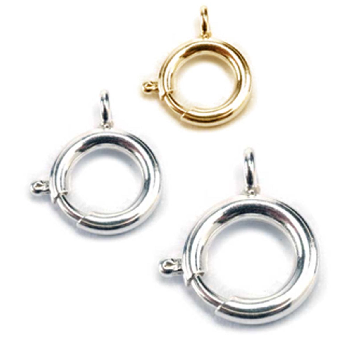 Sterling Silver Large Spring Ring Clasps 12mm & 15mm | Otto Frei