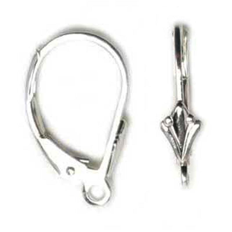 Sterling Silver Lever Backs Fleur-De-Lis with Ring - Pack of 12 - Otto Frei