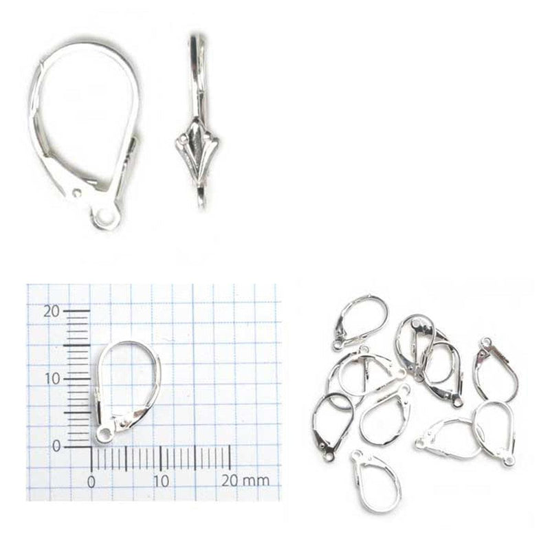 Sterling Silver Lever Backs Fleur-De-Lis with Ring - Pack of 12 - Otto Frei