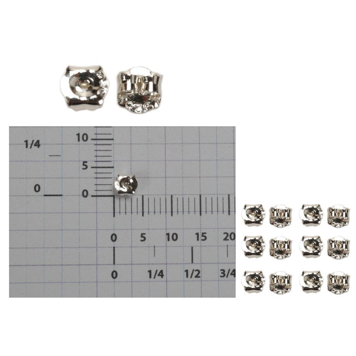 Sterling Silver Lightweight 4mm Friction Earring Backs - Pack of 12 - Otto Frei