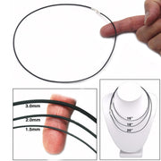 Sterling Silver Lobster Claw Clasp on Black Leather 1.5mm Necklace Cord - Otto Frei