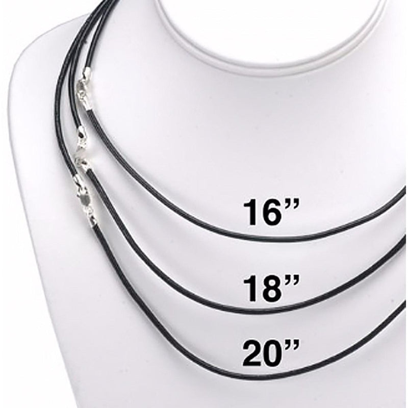 Sterling Silver Lobster Claw Clasp on Black Leather 2.0mm Necklace Cord - Otto Frei