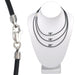 Sterling Silver Lobster Claw Clasp on Black Rubber 2.0mm Necklace Cord - Otto Frei