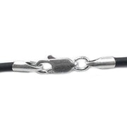 Sterling Silver Lobster Claw Clasp on Black Rubber 3.0mm Necklace Cord - Otto Frei