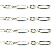 Sterling Silver Long & Short Lined Chain 1.9mm - 5 Ft. (60 Inch) Pack - Otto Frei